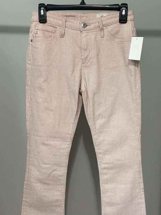 Ag Adriano Goldschmied Denim - AG Adriano Goldschmied NWT Pink Stripe Jodi Crop Jeans Size 25 NWT
